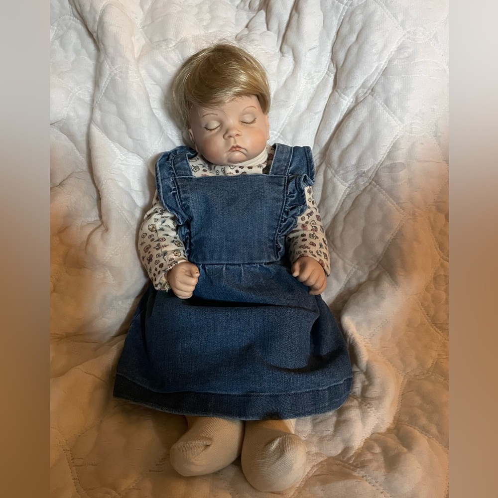 Handmade-Style Pink Baby Doll in Floral Dress - Picture 6 of 6